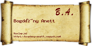 Bogdány Anett névjegykártya